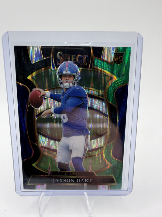 2025 Panini Select Jaxson Dart Card Black and Green Prizm Shock RC New York