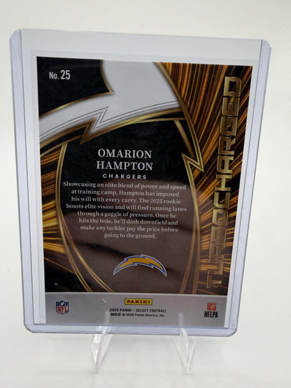 Omarion Hampton 2025 Panini Select Turbocharged #25 Chargers RC Rookie NM/M