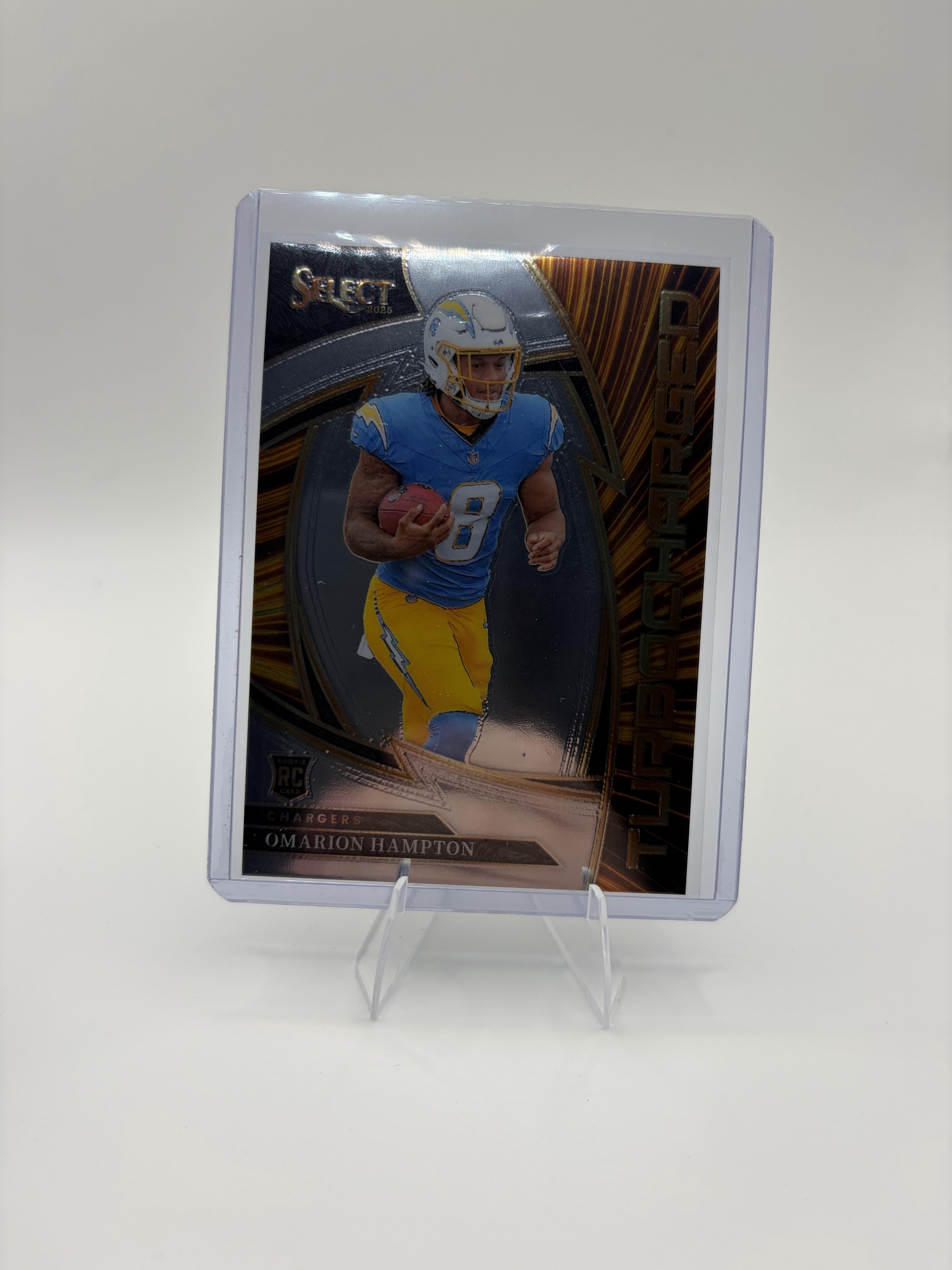 Omarion Hampton 2025 Panini Select Turbocharged #25 Chargers RC Rookie NM/M