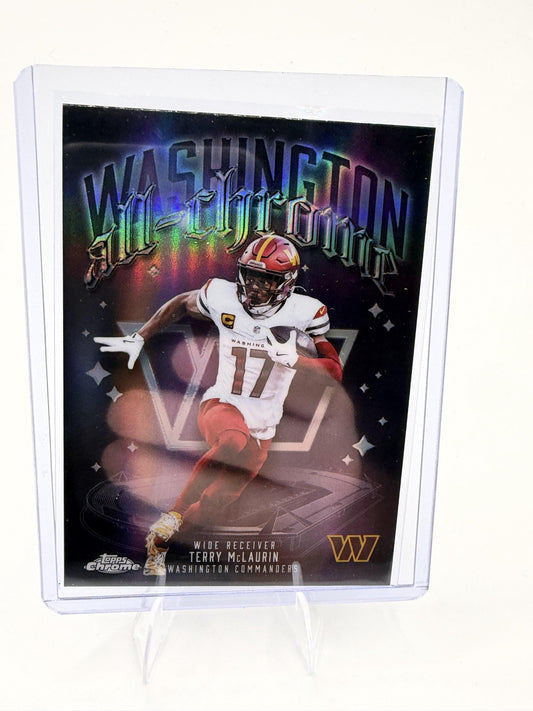 2025 Topps Chrome - All-Chrome Team Refractor Terry McLaurin Card Washington