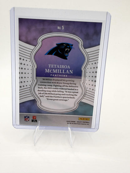 2025 Panini Select Tetairoa McMillan Card Select Certified Rookies Carolina