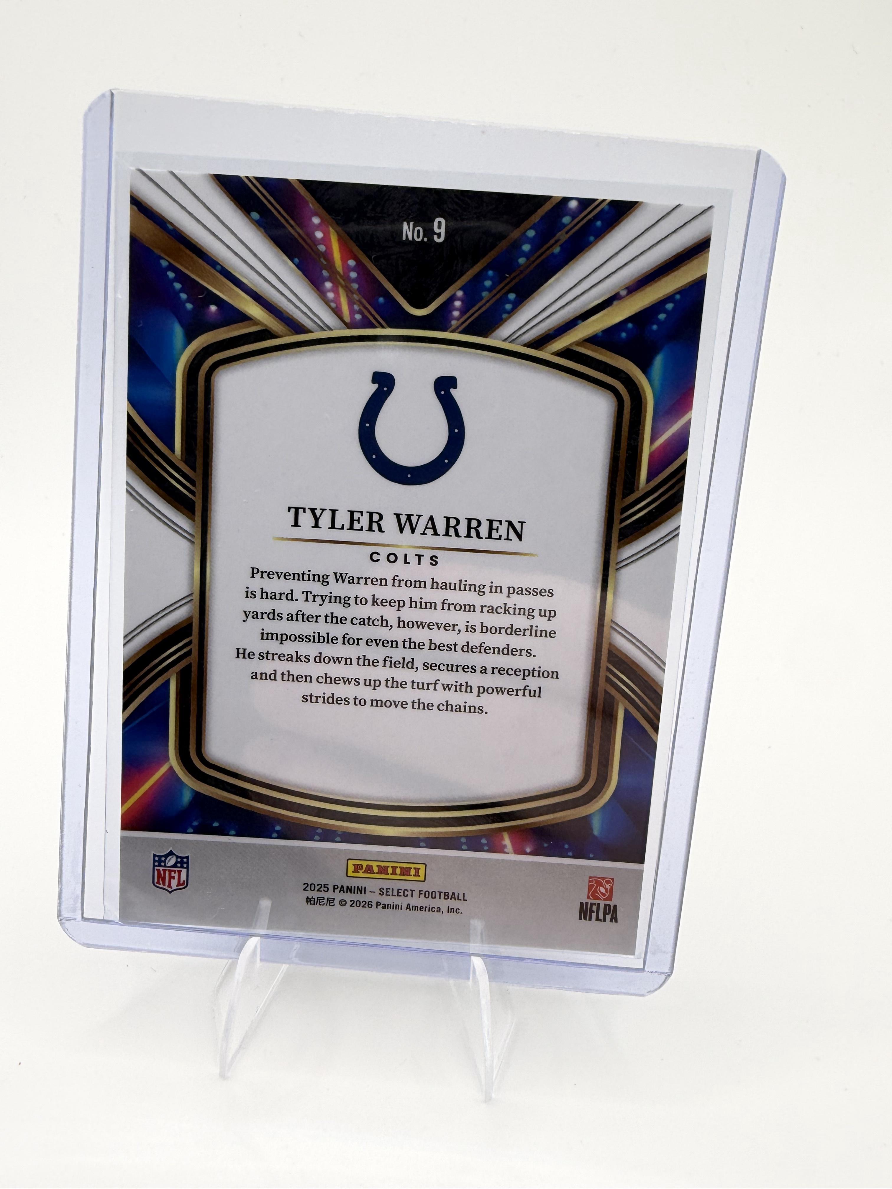2025 Panini Select Tyler Warren Card Select Future Indianapolis Colts #9