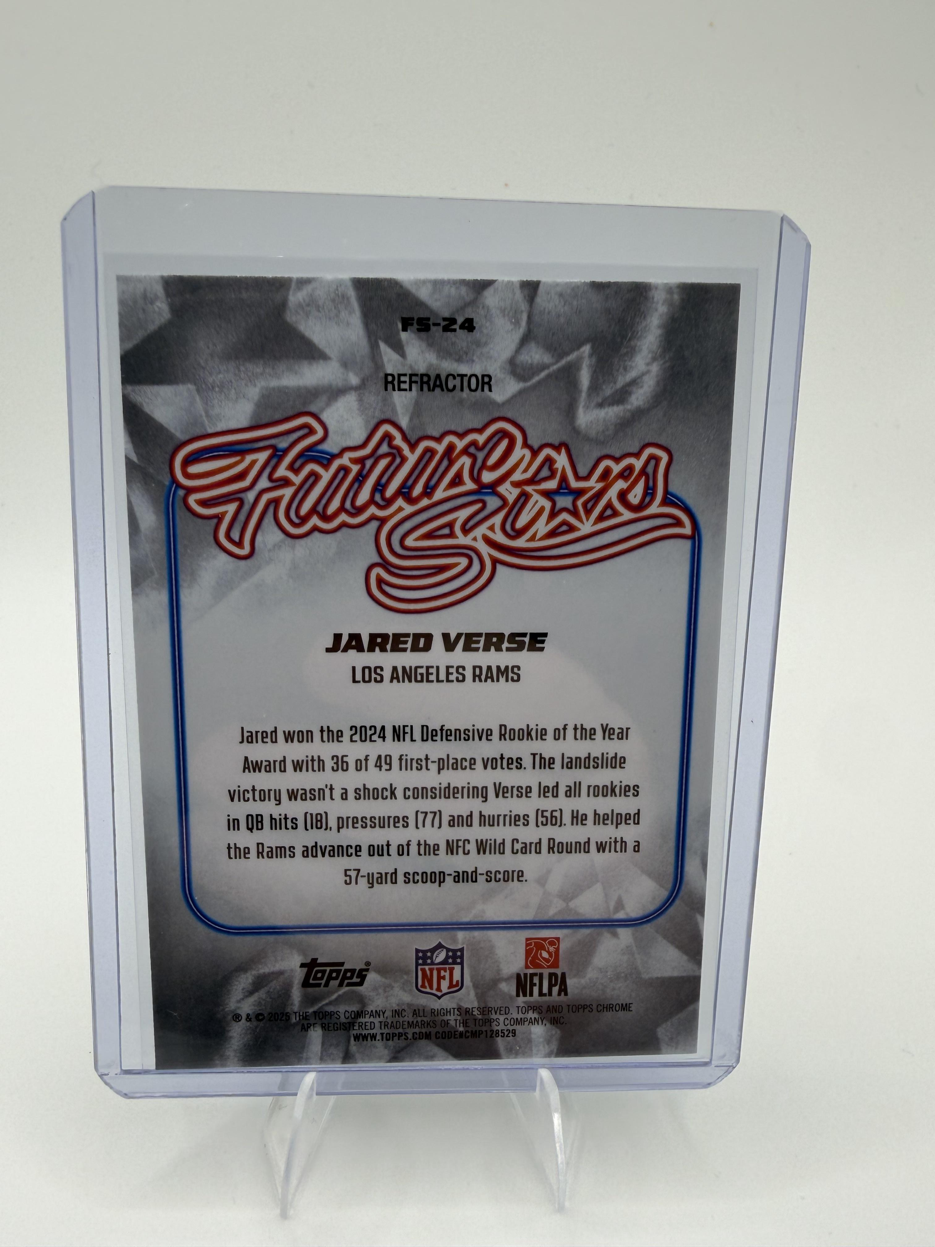 2025 Topps Chrome - Future Stars Refractor Jared Verse Card Rams #FS-24