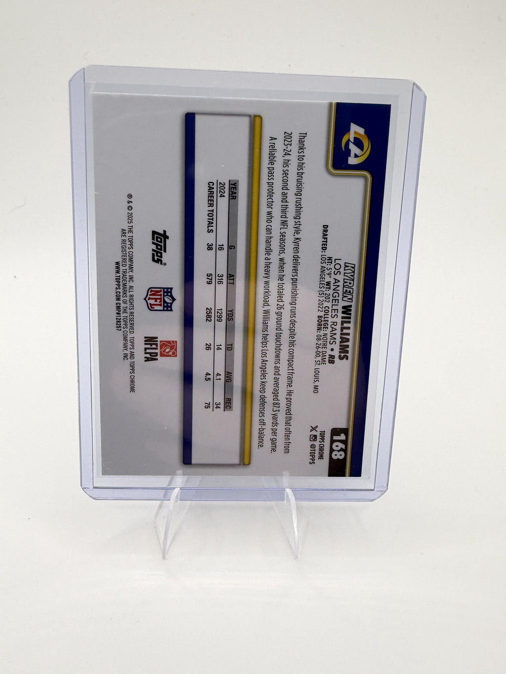 2025 Topps Chrome - Pulsar Refractor Kyren Williams Card Los Angeles Rams #168