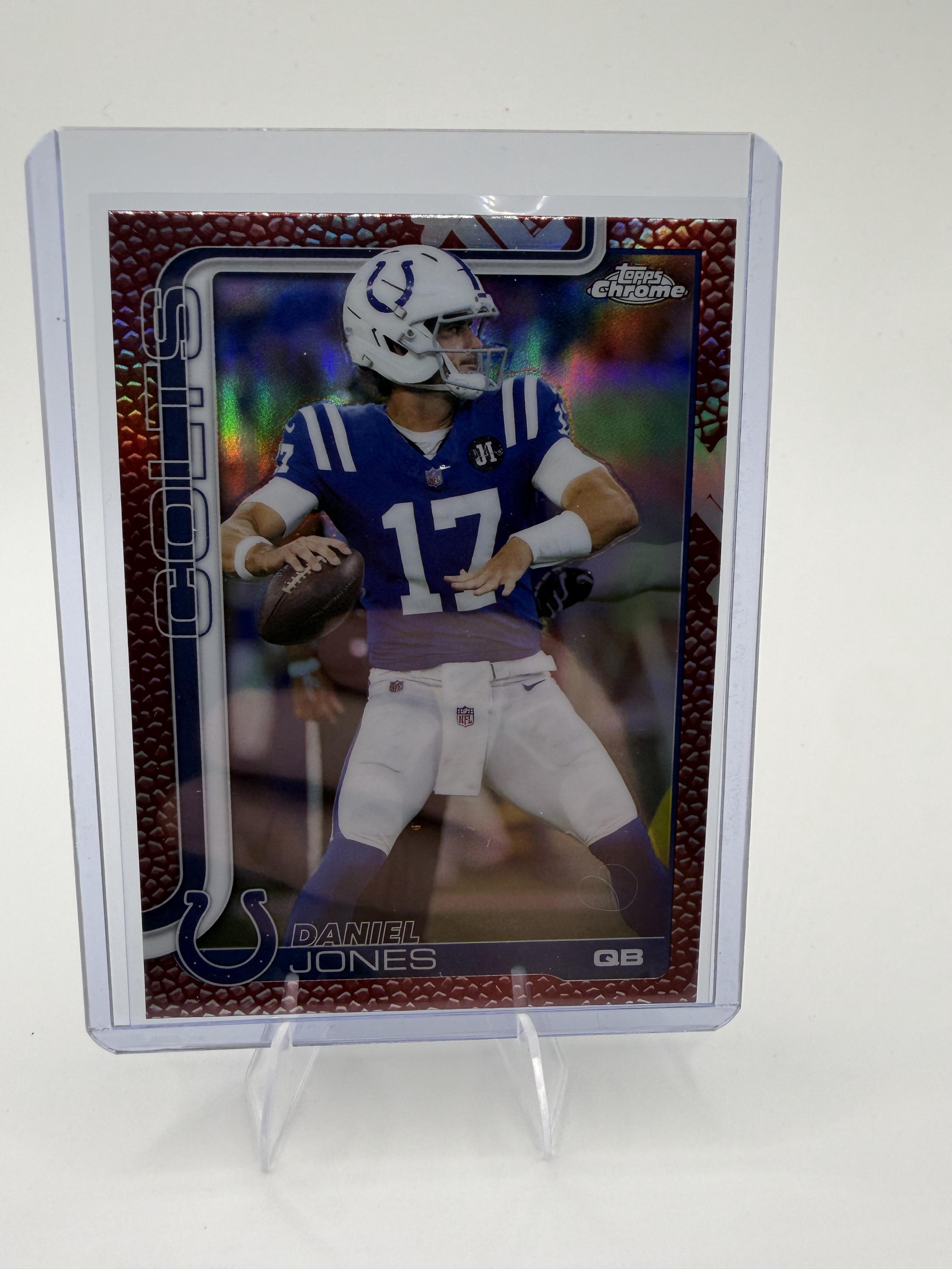 2025 Topps Chrome - Football Leather Refractor Daniel Jones Card Colts #132