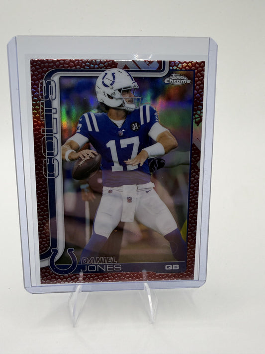 2025 Topps Chrome - Football Leather Refractor Daniel Jones Card Colts #132