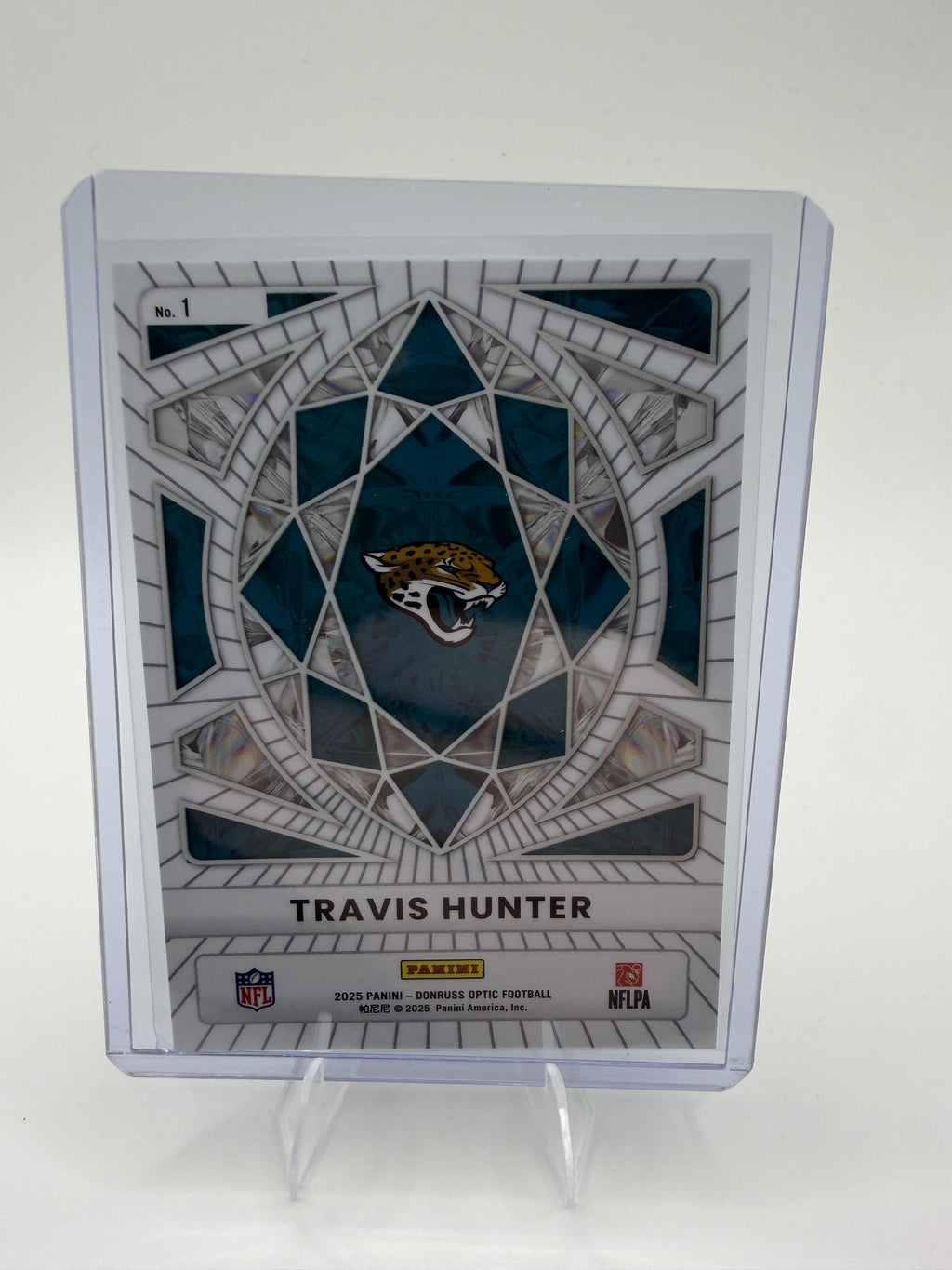 2025 Donruss Optic Travis Hunter Card Diamond Hands Jacksonville Jaguars #1