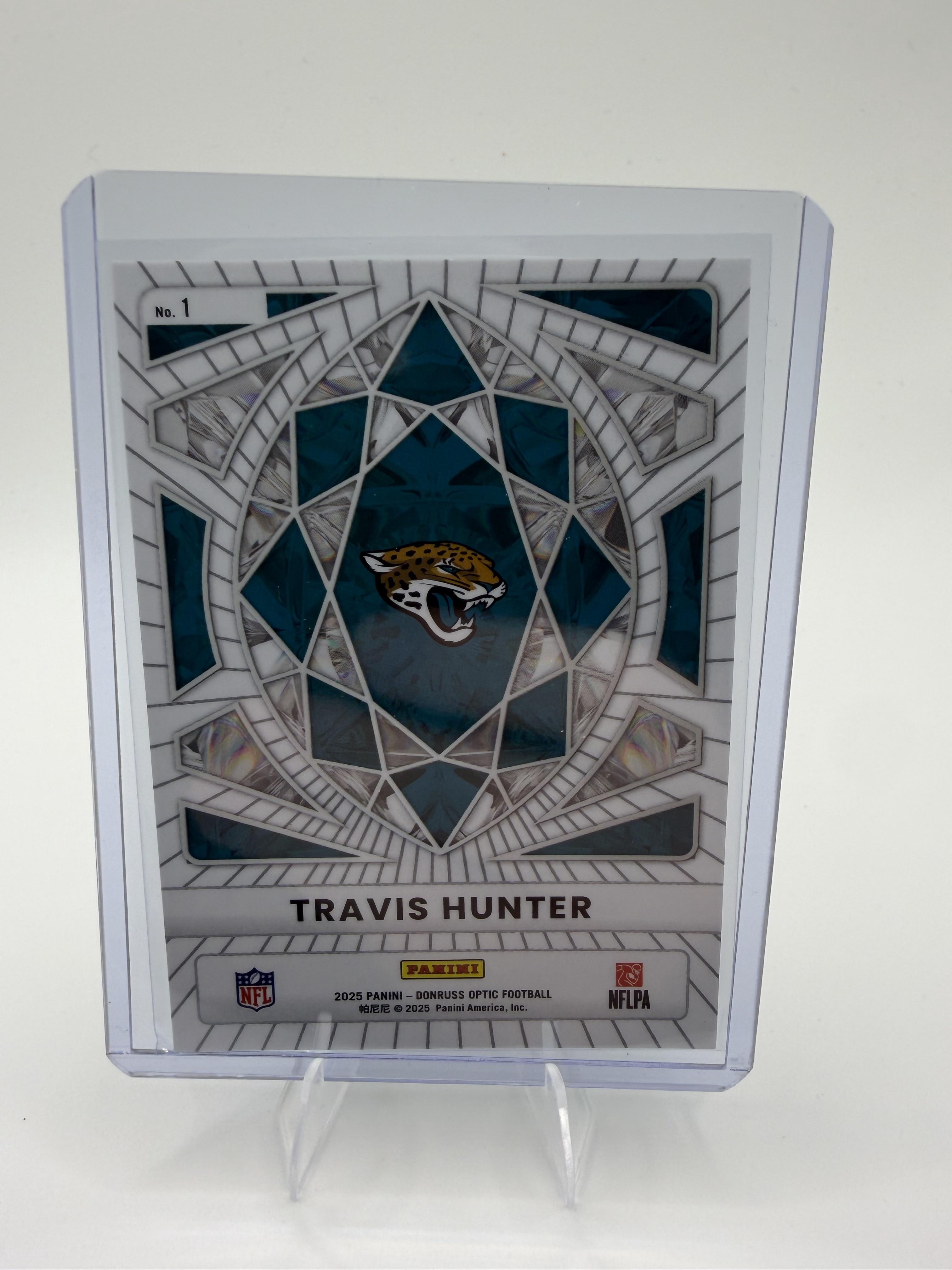 2025 Donruss Optic Travis Hunter Card Diamond Hands Jacksonville Jaguars #1