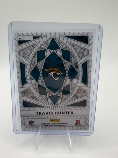 2025 Donruss Optic Travis Hunter Card Diamond Hands Jacksonville Jaguars #1