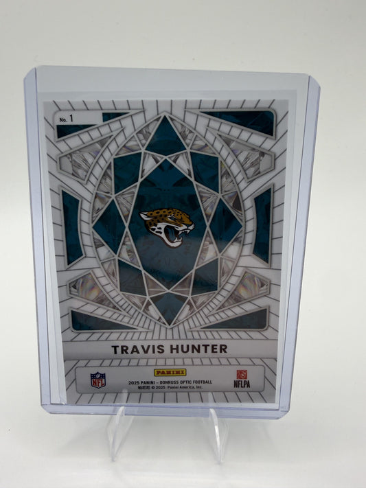 2025 Donruss Optic Travis Hunter Card Diamond Hands Jacksonville Jaguars #1