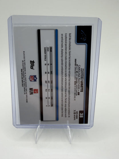 2025 Topps Chrome - Red White and Blue Refractor Xavier Legette Card Carolina
