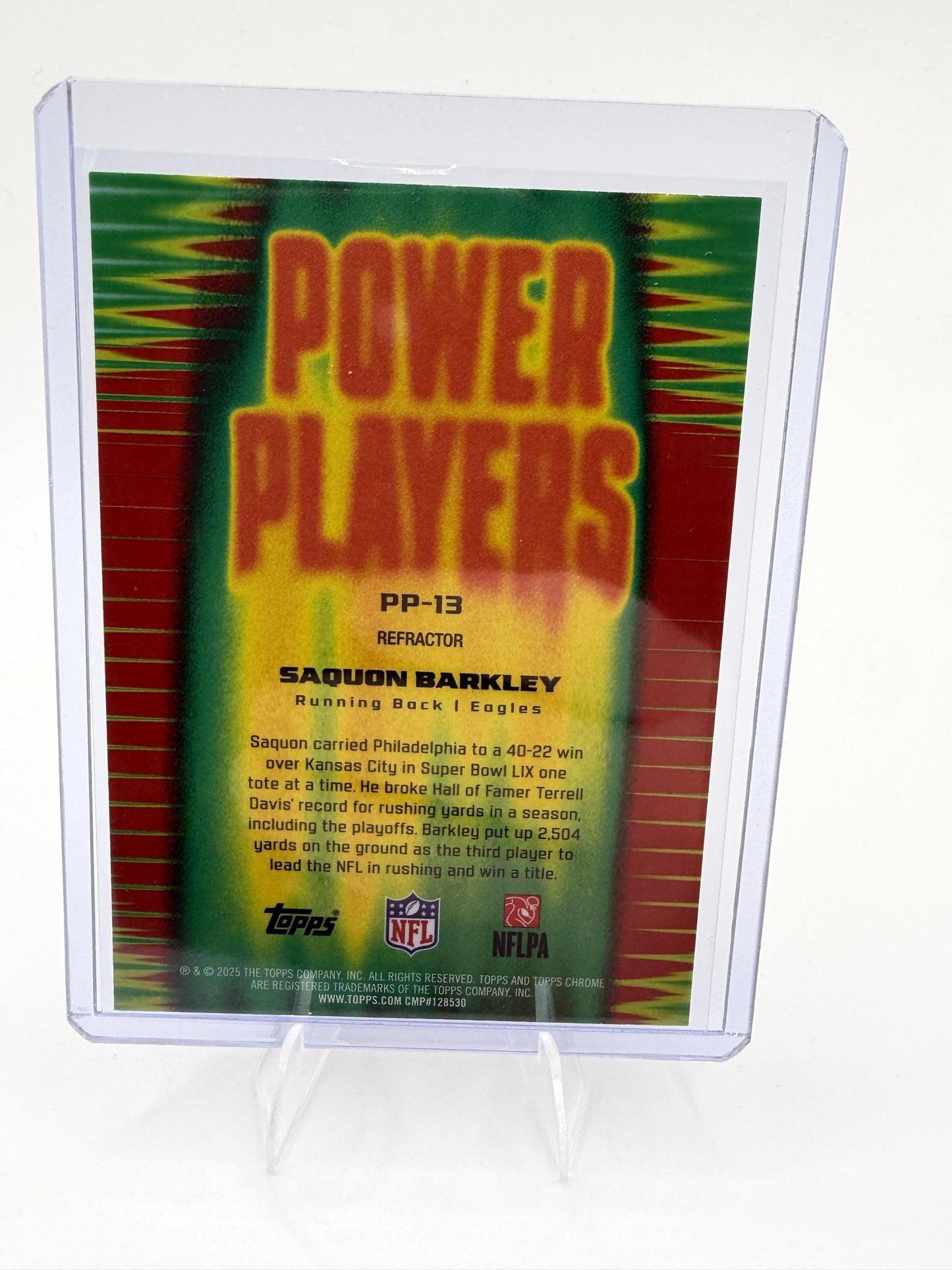 2025 Topps Chrome Saquon Barkley Card Power Players Philadelphia Eagles #PP-13