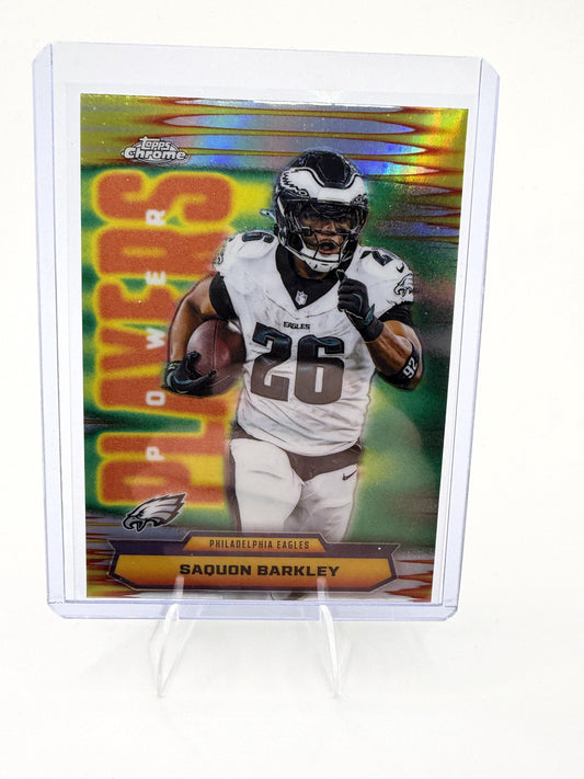 2025 Topps Chrome Saquon Barkley Card Power Players Philadelphia Eagles #PP-13