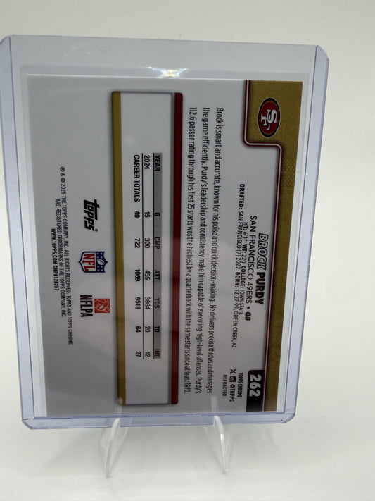 2025 Topps Chrome - Topps Refractor Brock Purdy Card San Francisco 49ers #262
