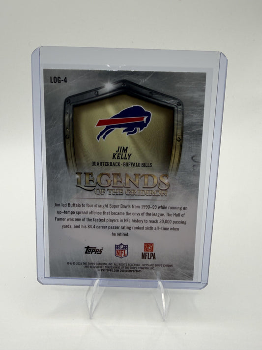 2025 Topps Chrome Jim Kelly Card Legends of the Gridiron Buffalo Bills #LOG-4