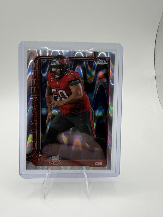 2025 Topps Chrome - Ray Wave Refractor Vita Vea Card Tampa Bay Buccaneers #286