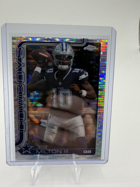 2025 Topps Chrome - Pulsar Refractor Joe Milton III Card Dallas Cowboys #85