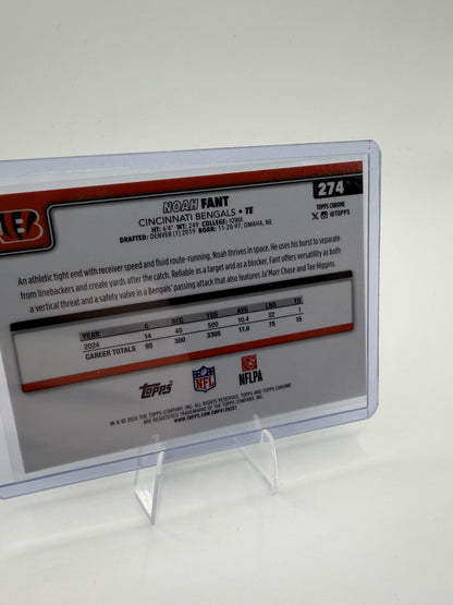 2025 Topps Chrome - Pulsar Refractor Noah Fant Card Cincinnati Bengals #274