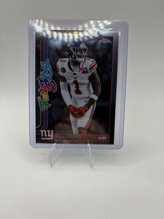 2025 Topps Chrome Malik Nabers Card Future Stars New York Giants #FS-8