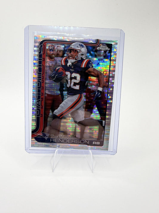 2025 Topps Chrome - Pulsar Refractor TreVeyon Henderson Card RC  Patriots #328