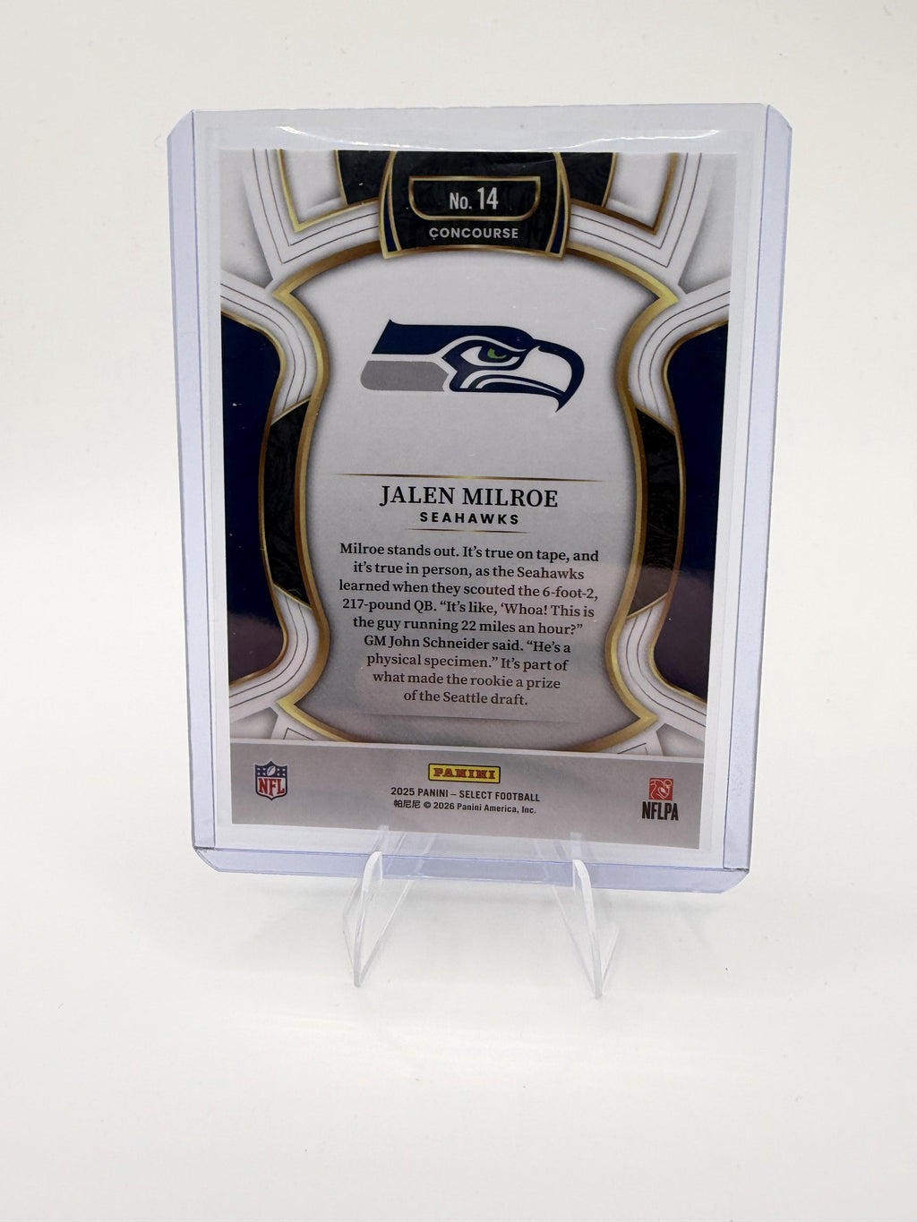 2025 Panini Select Jalen Milroe Card Seattle Seahawks #14