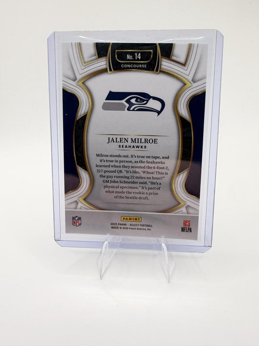 2025 Panini Select Jalen Milroe Card Seattle Seahawks #14