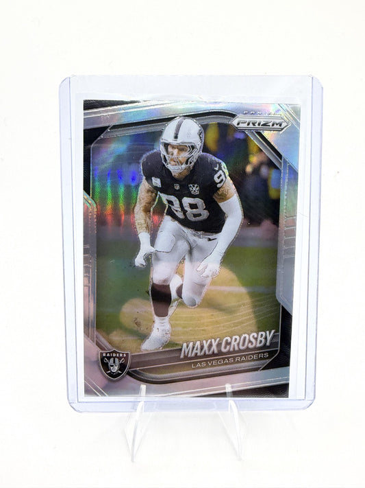 2025 Panini Prizm Maxx Crosby Card Silver Las Vegas Raiders #195