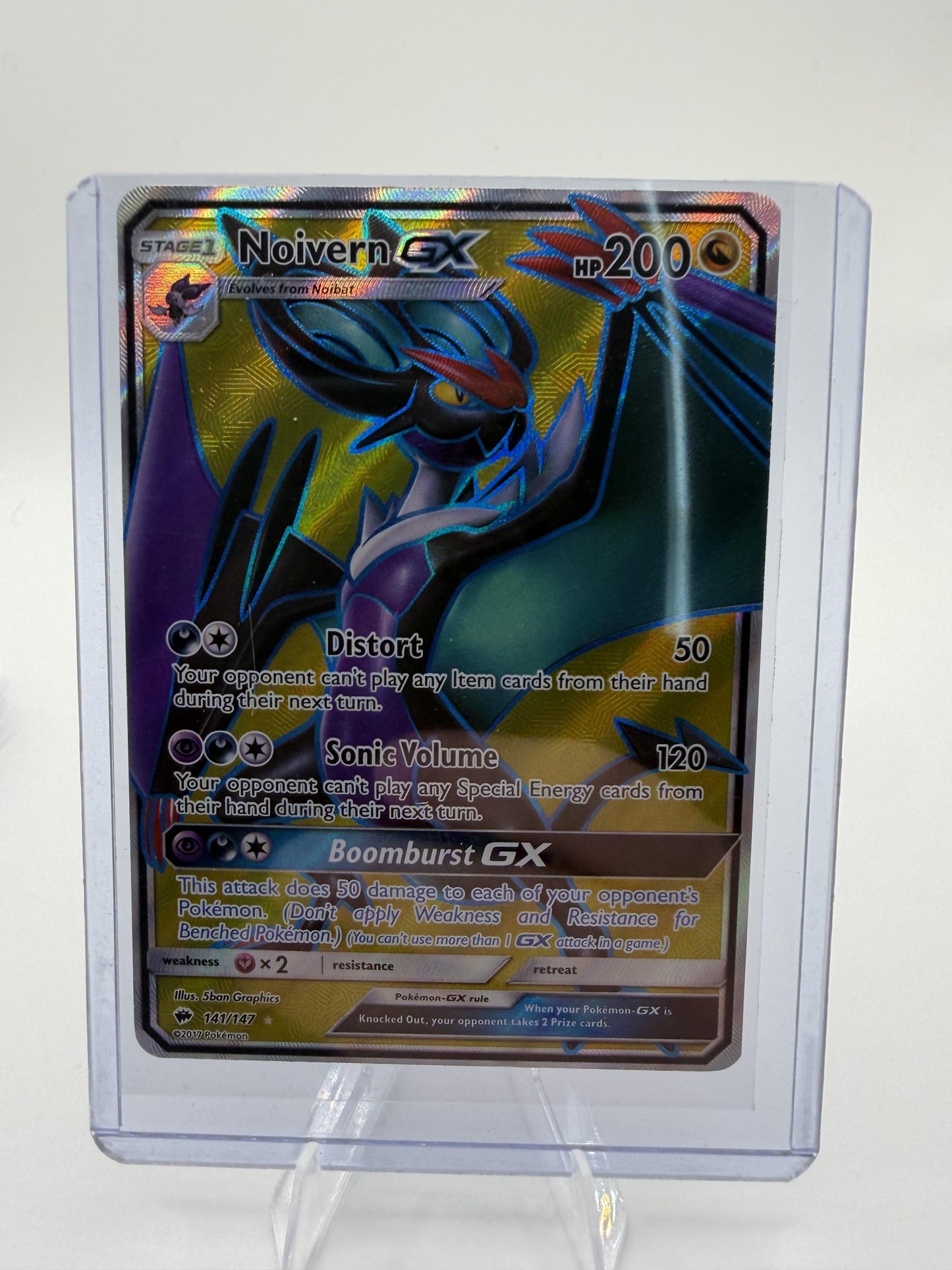 Pokemon Noivern GX 141/147 Full Art Ultra Rare - Burning Shadows - NM