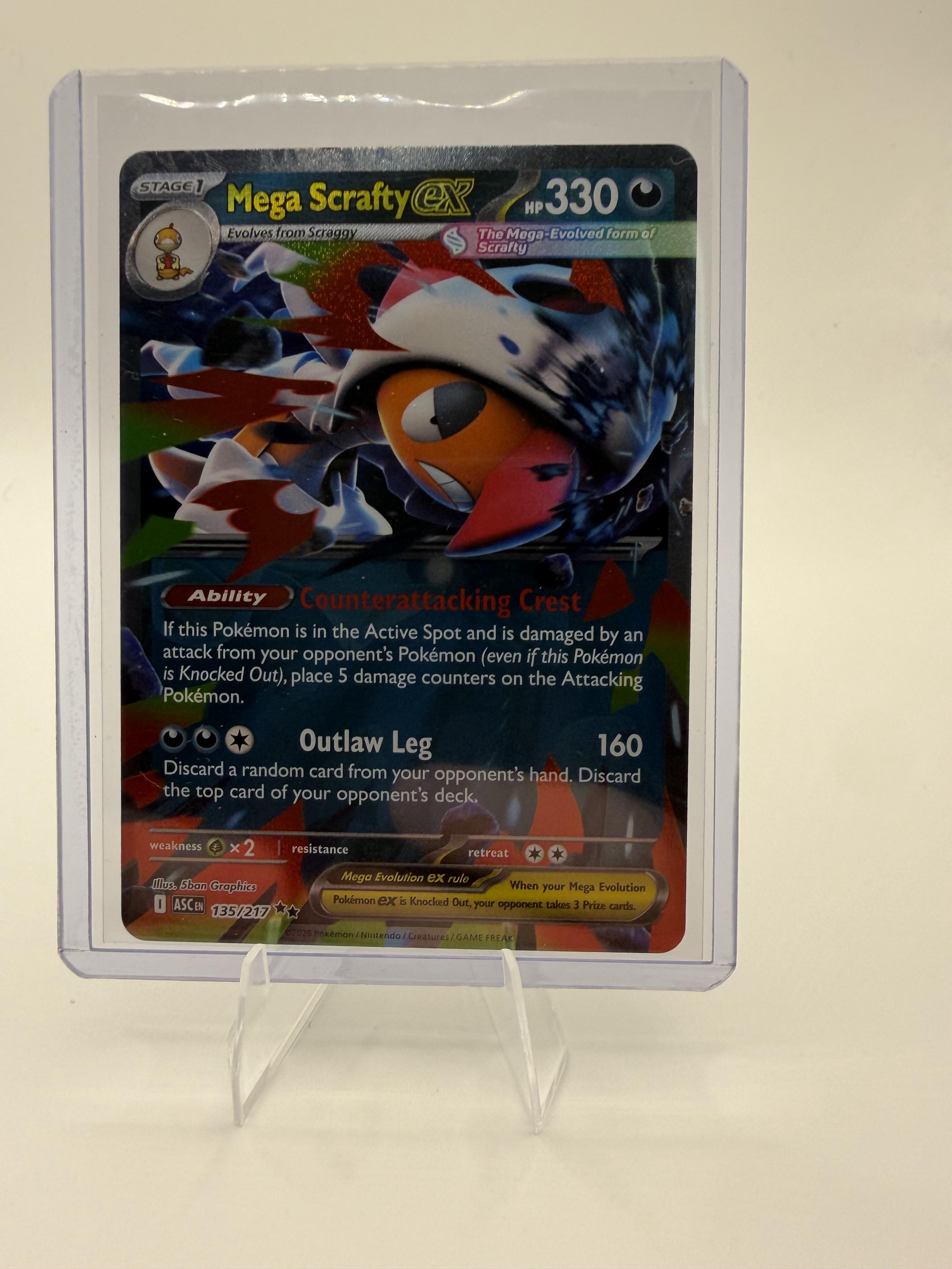 Pokemon Mega Scrafty ex 135/217 Double Rare - Ascended Heroes - NM