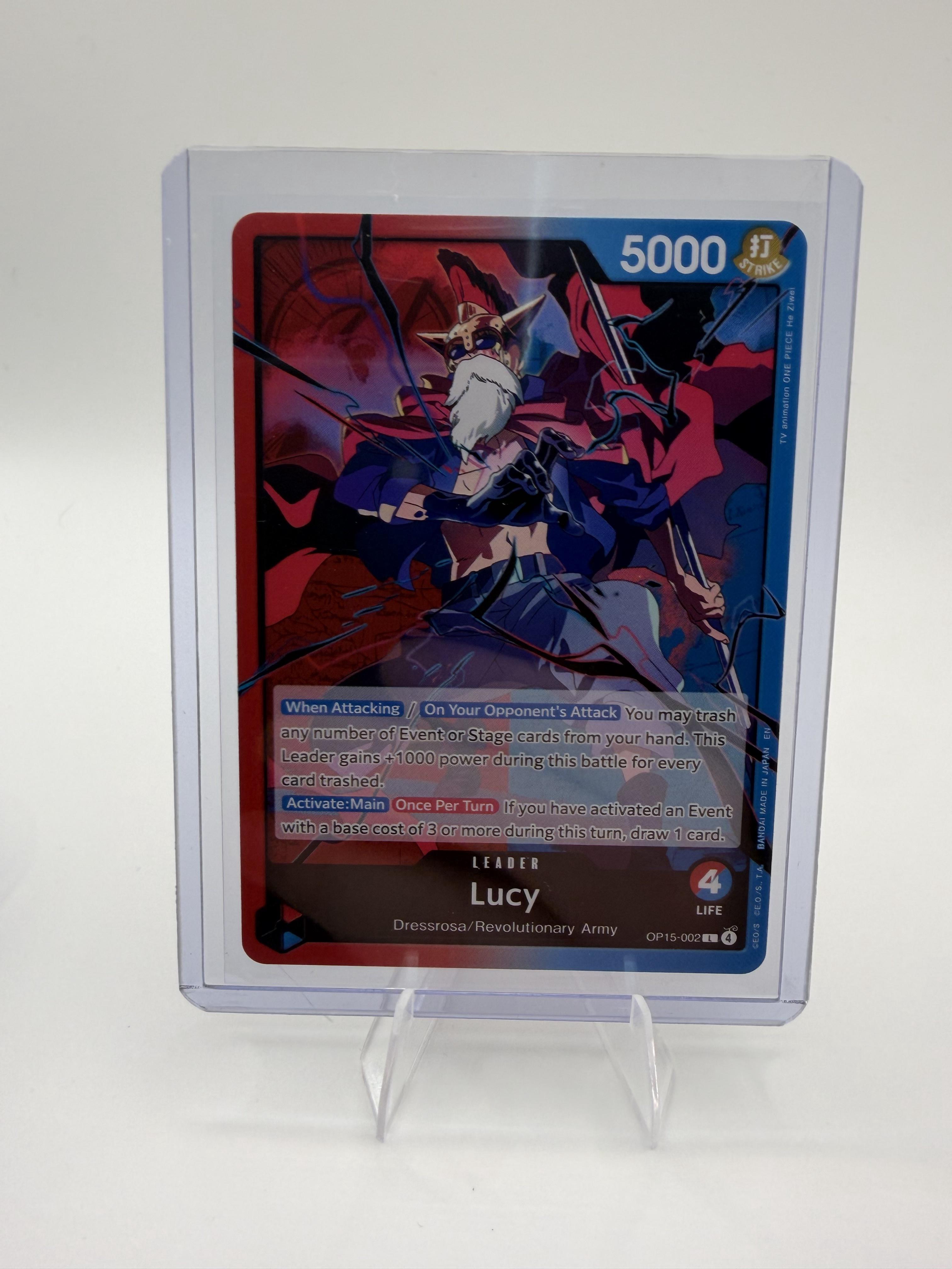 Adventure on Kami's Island #OP15-002 Lucy One Piece Card