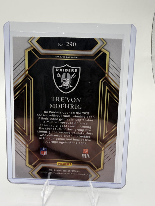 2021 Panini Select Tre'von Moehrig Card RC Las Vegas Raiders #290