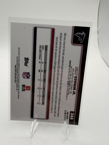 2025 Topps Chrome Billy Bowman Jr. Card RC Atlanta Falcons #344
