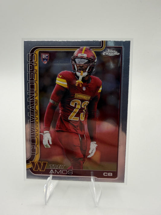 2025 Topps Chrome Trey Amos Card RC Washington Commanders #371