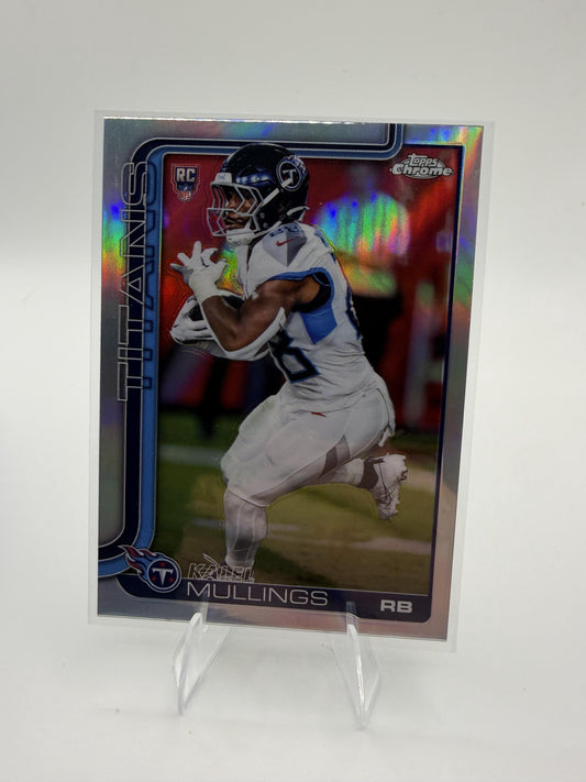 2025 Topps Chrome Kalel Mullings Card Topps Refractor RC Tennessee Titans #309