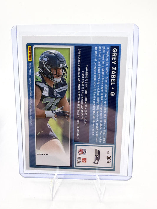 2025 Donruss Grey Zabel Card Optic Rated Rookies Preview Red Pandora RC Seattle