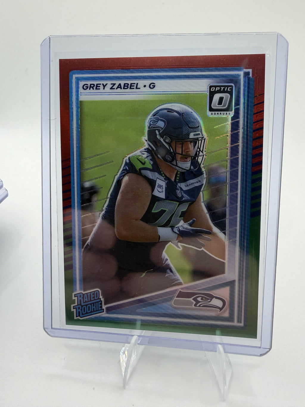 2025 Donruss Grey Zabel Card Optic Rated Rookies Preview Red Pandora RC Seattle