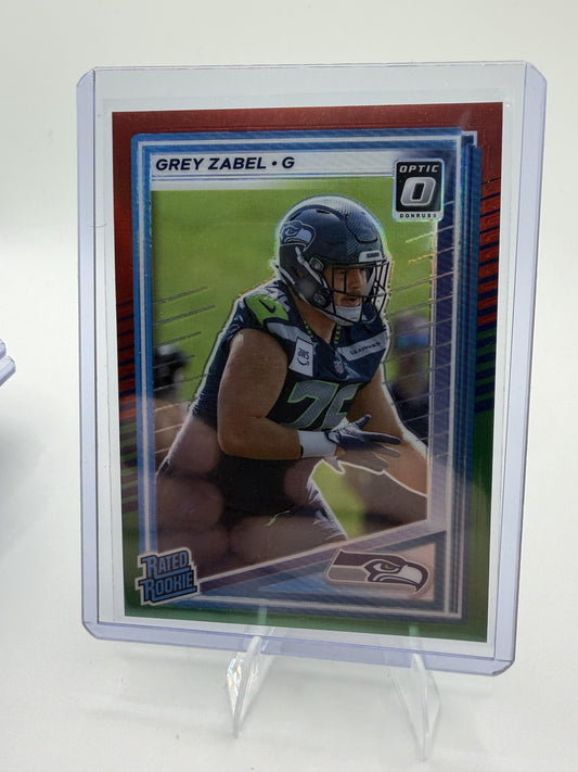 2025 Donruss Grey Zabel Card Optic Rated Rookies Preview Red Pandora RC Seattle