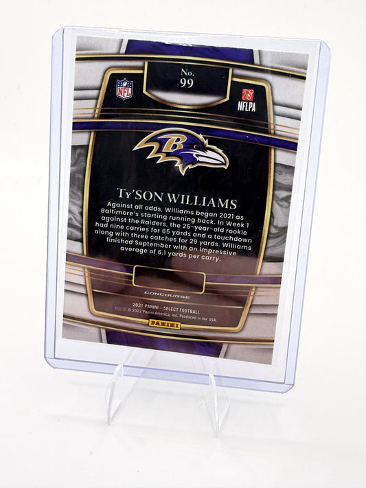 2021 Panini Select Ty'Son Williams Card RC Baltimore Ravens #99