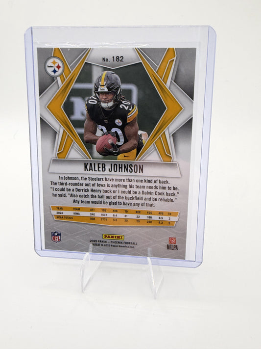 2025 Panini Phoenix Kaleb Johnson Card RC Pittsburgh Steelers #182