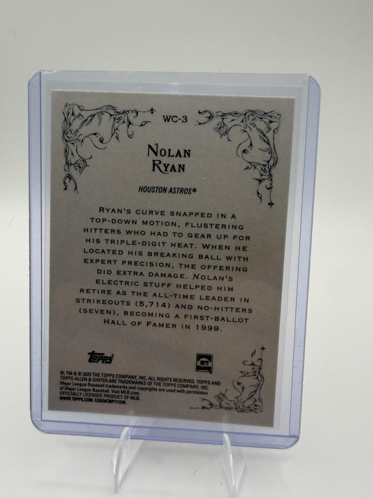 2025 Topps Allen & Ginter Nolan Ryan Card Wicked Curves Houston Astros #WC-3