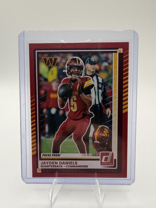 2025 Donruss Jayden Daniels Card Press Proofs Red Washington