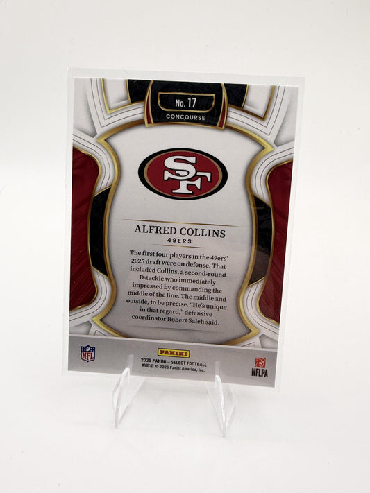 2025 Panini Select Alfred Collins Card RC San Francisco 49ers #17