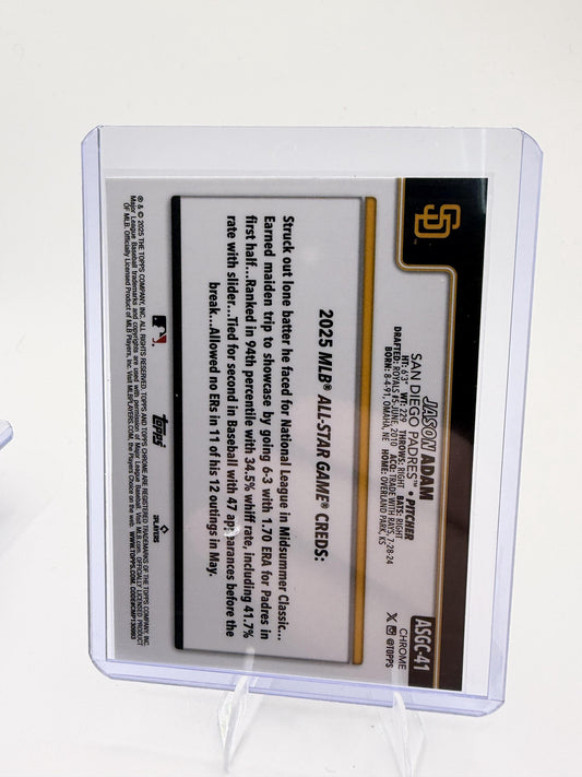 2025 Topps Chrome Update Jason Adam All-Star Game Creds Refractor  Padres