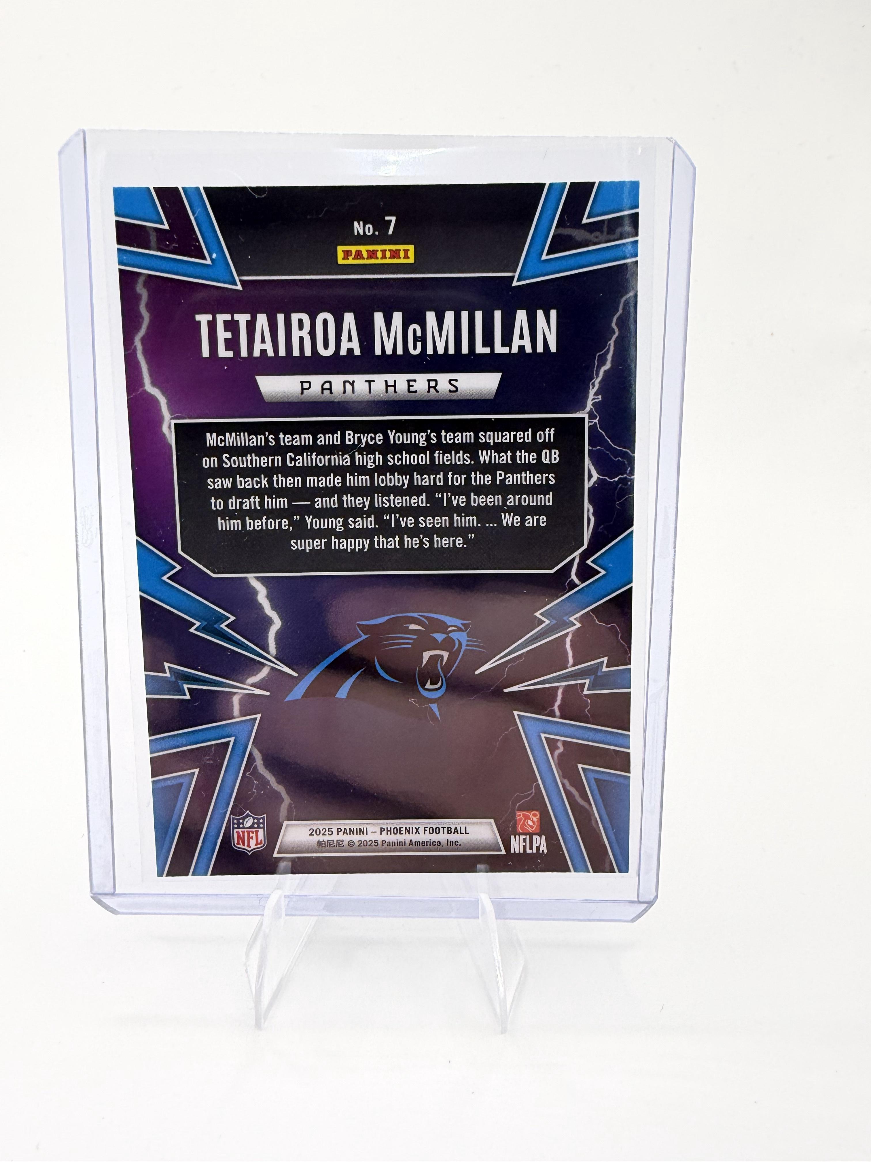 2025 Panini Phoenix Tetairoa McMillan Card Thunderbirds Carolina Panthers #7