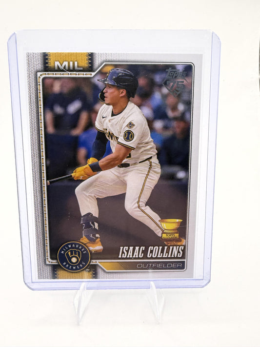 2026 Topps Isaac Collins Card Sandglitter Milwaukee Brewers #202
