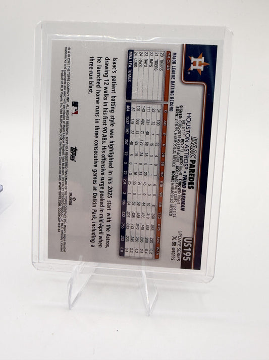 2025 Topps Update Isaac Paredes Houston Astros Silver Crackle Foil #US195