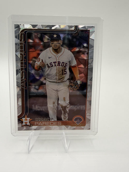 2025 Topps Update Isaac Paredes Houston Astros Silver Crackle Foil #US195