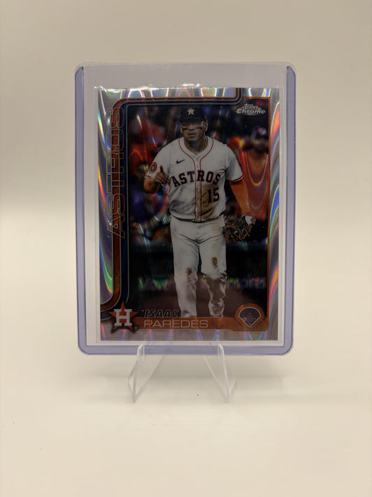 2025 Topps Chrome Update Isaac Paredes Card RayWave Refractor  Astros