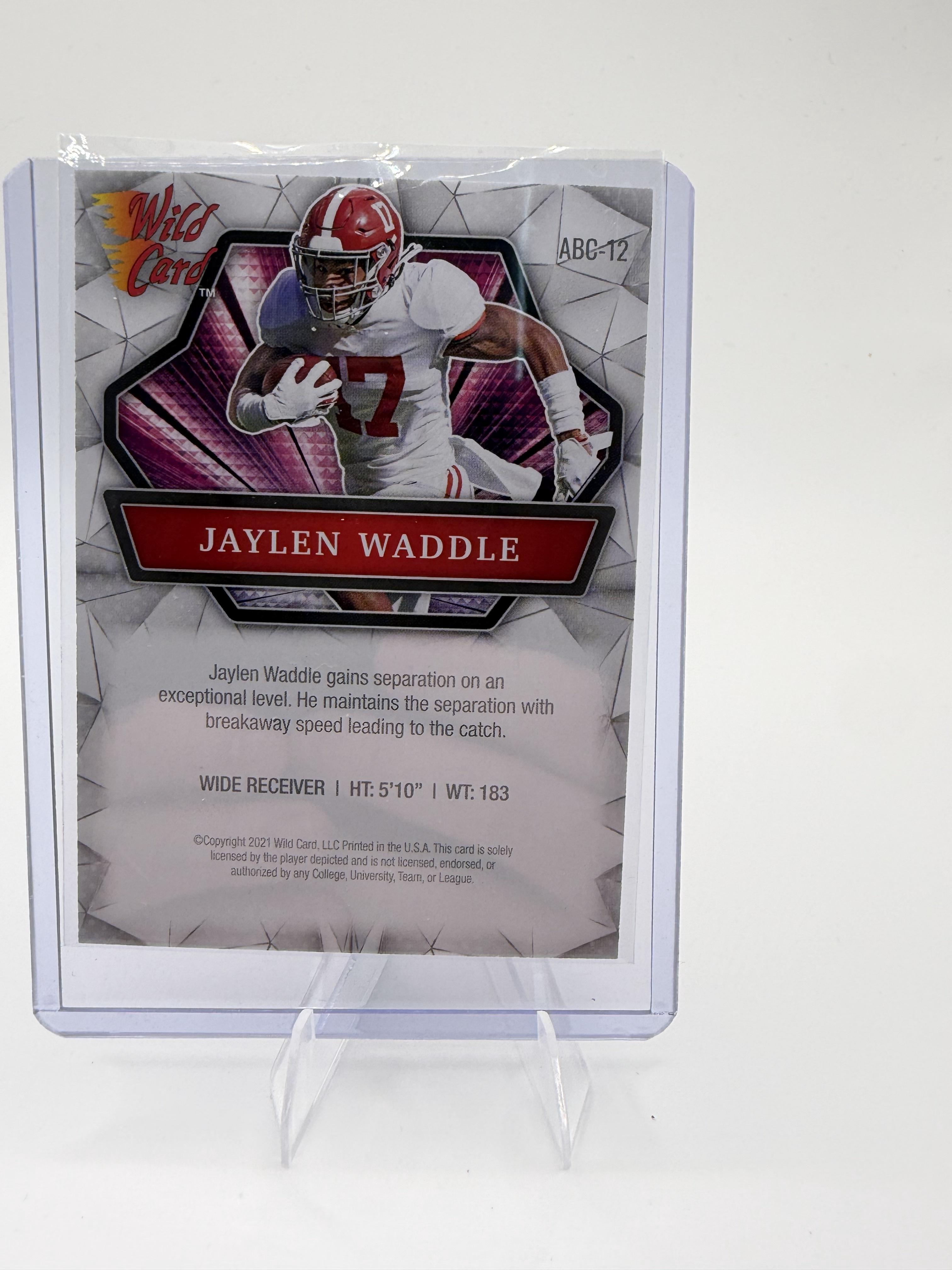 2021 Wild Card Alumination Jaylen Waddle RC Rookie ABC-12 Alabama