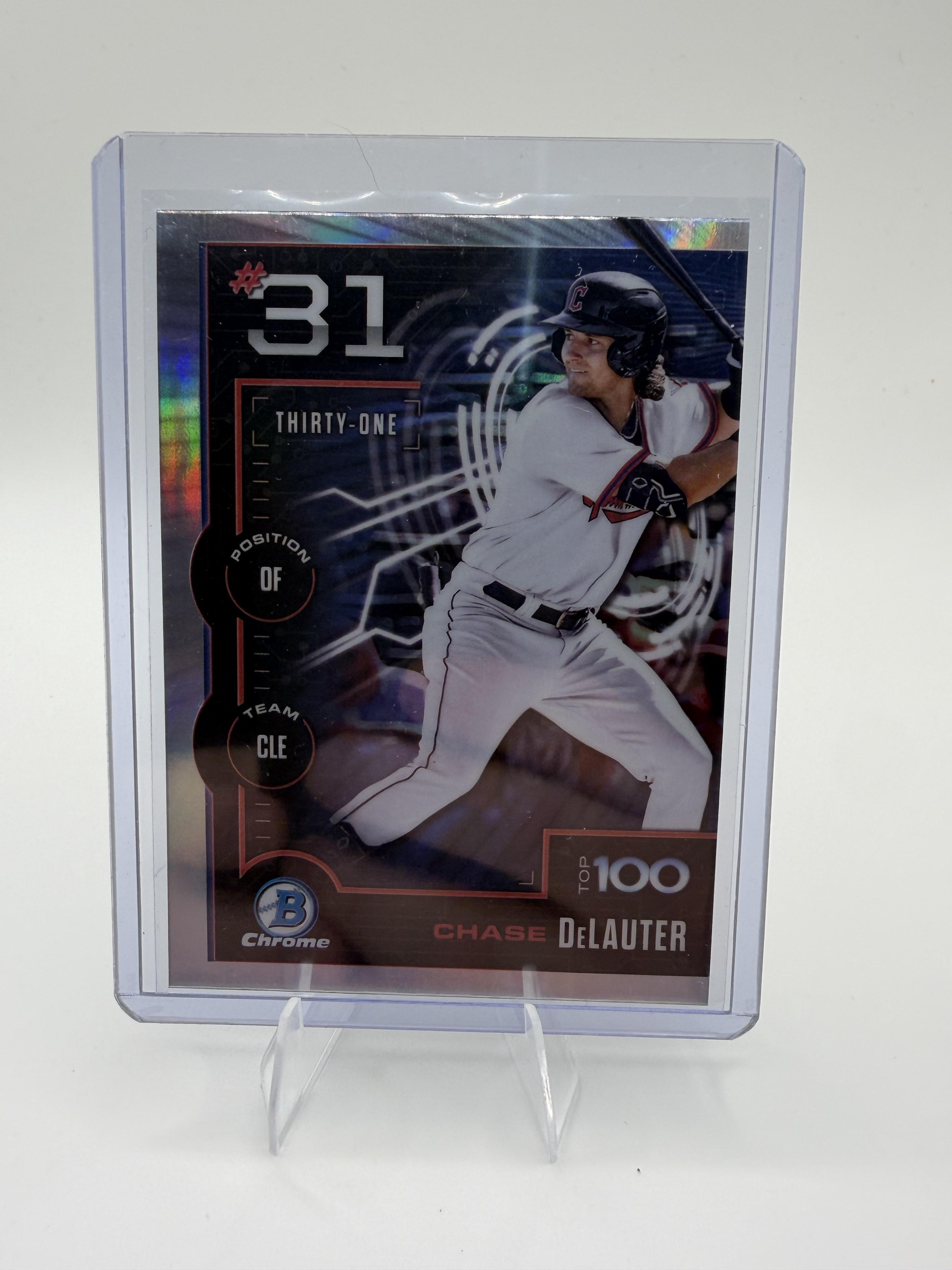 2025 Bowman Chase DeLauter Card Bowman Scouts Top 100 Cleveland
